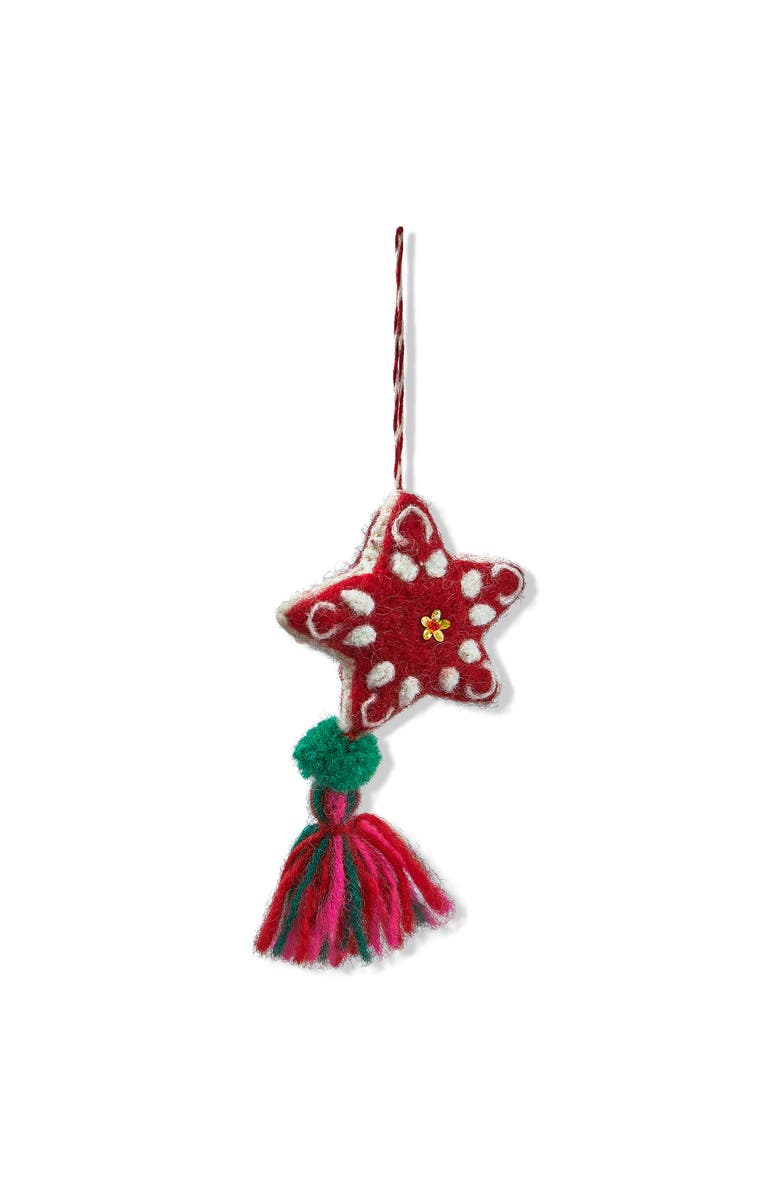 tag Artisan Star and Tassel Tree Ornaments Multicolor Wool Decor, Main, color, Multicolored