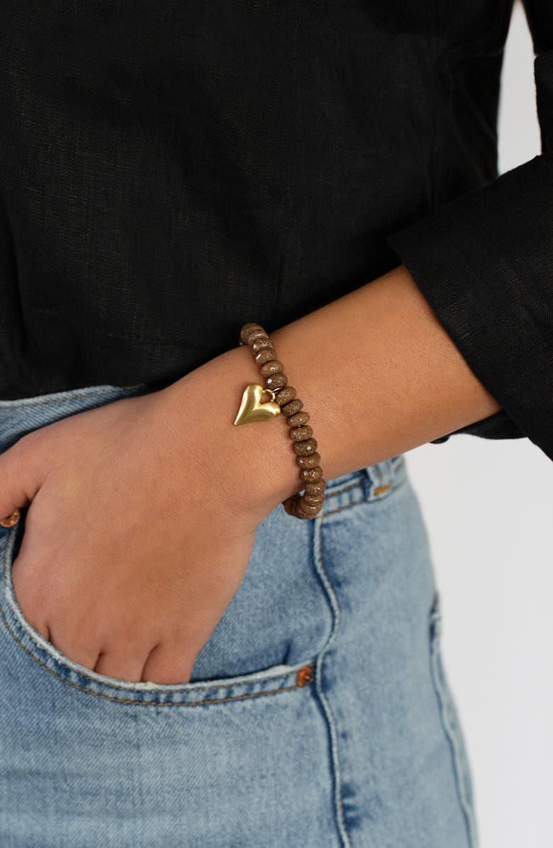 MARLYN SCHIFF Talia Beaded Bracelet, Alternate, color, Gold/ Mocha Quartz