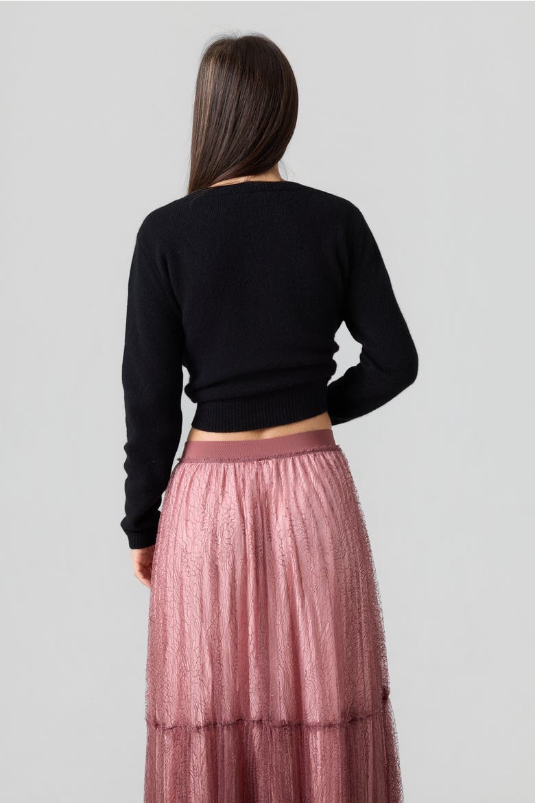Lace Maxi Skirt, Alternate, color, Rose