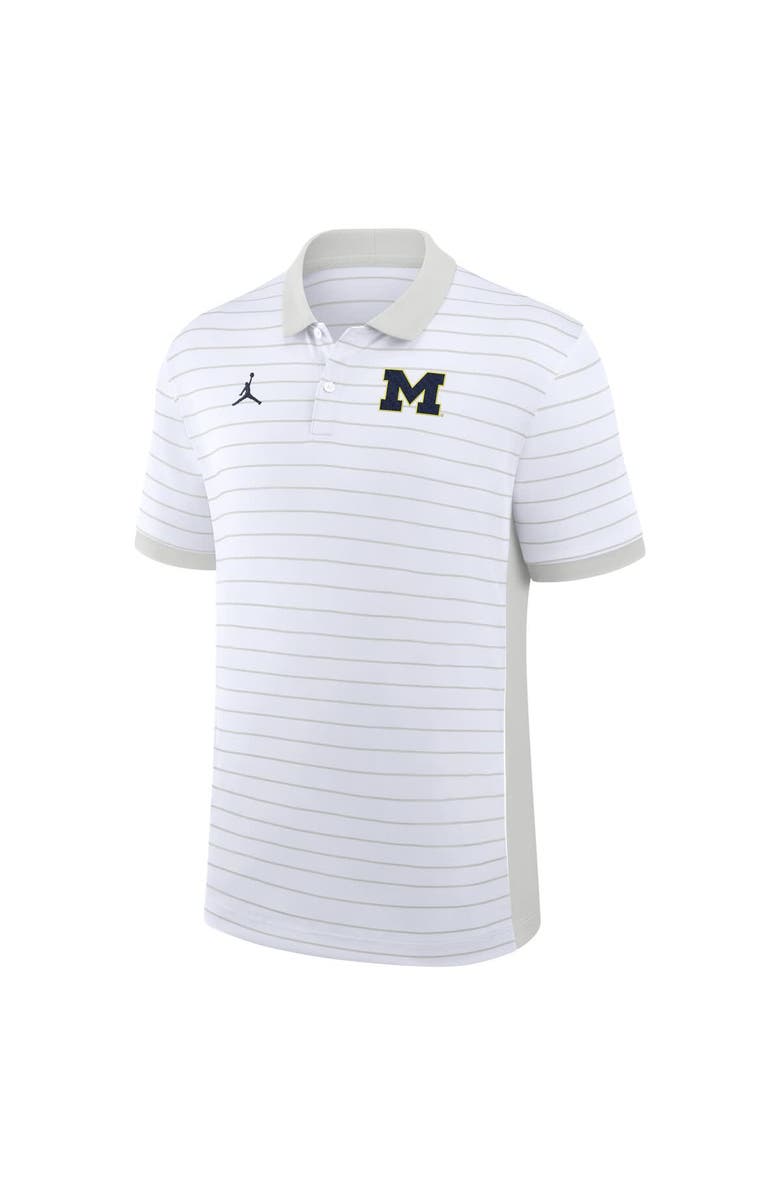 Jordan Brand Men's Jordan Brand White Michigan Wolverines 2025 Early Season Coaches Sideline Victory Stripe Performance Polo, Alternate, color, White