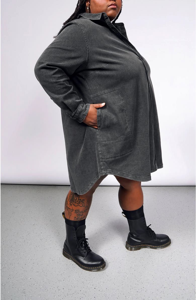 WILDFANG The Essential Denim Long Sleeve Shirt Dress, Alternate, color, 