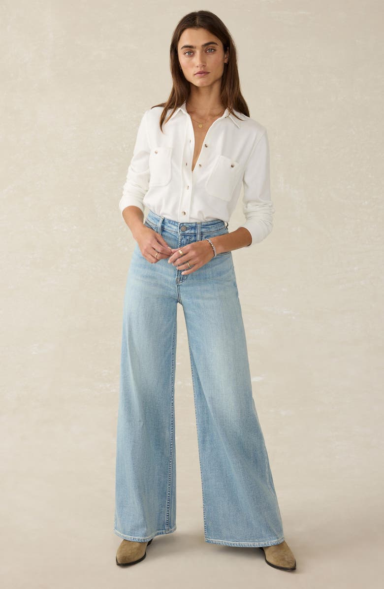 Faherty Saturday High Waist Wide Leg Jeans, Alternate, color, 