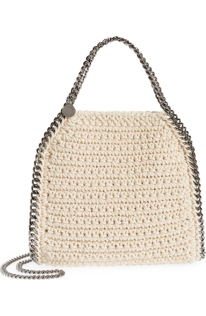 Stella McCartney Mini Falabella Crocheted Cotton Tote, Main, color,