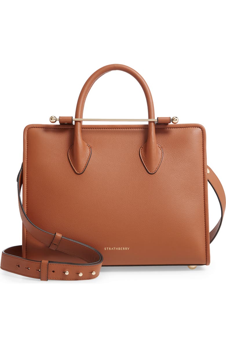 Strathberry Midi Leather Tote, Main, color,