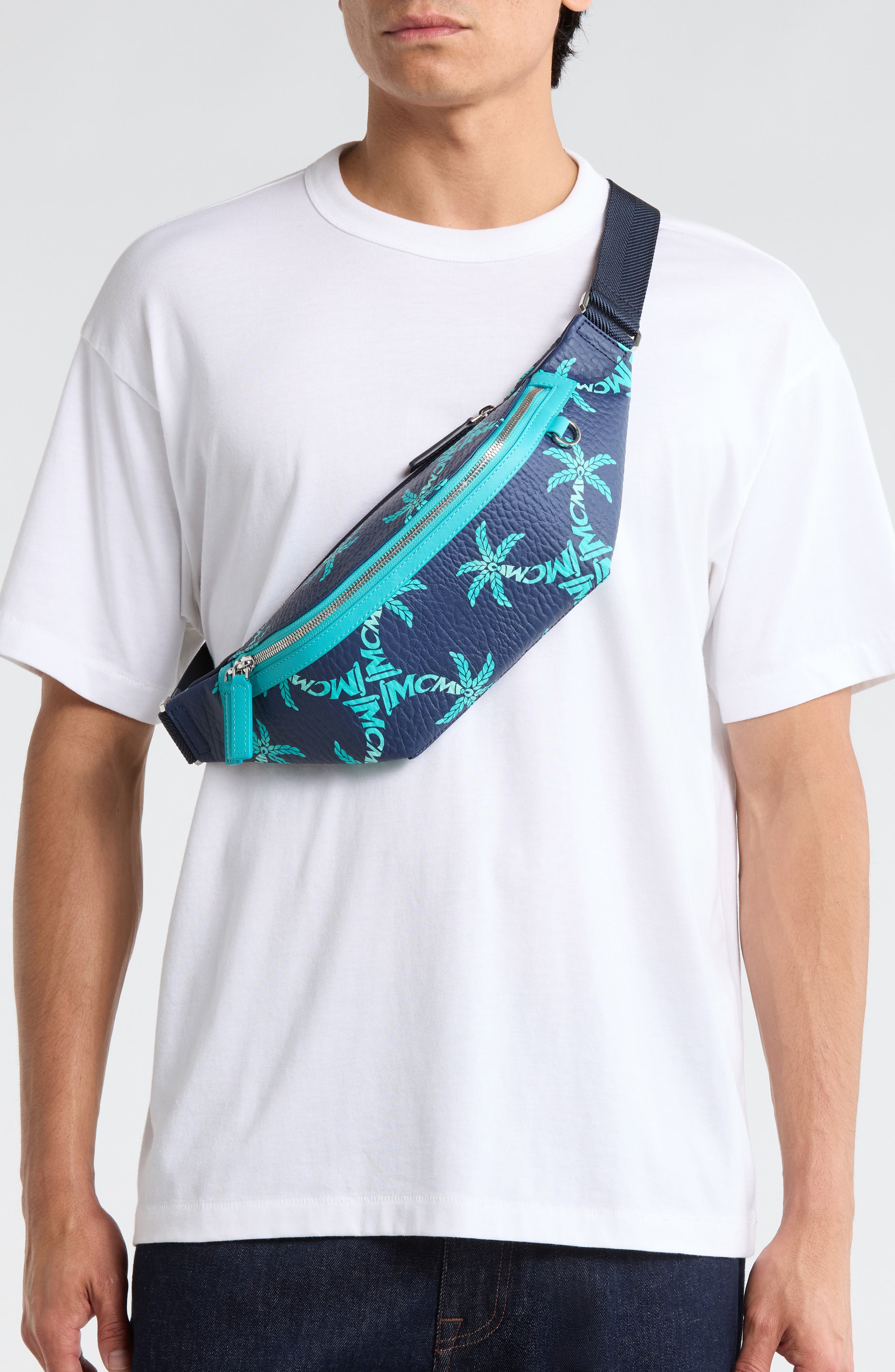 MCM Fursten Logo Beach Belt Bag, Alternate, color, Ceramic