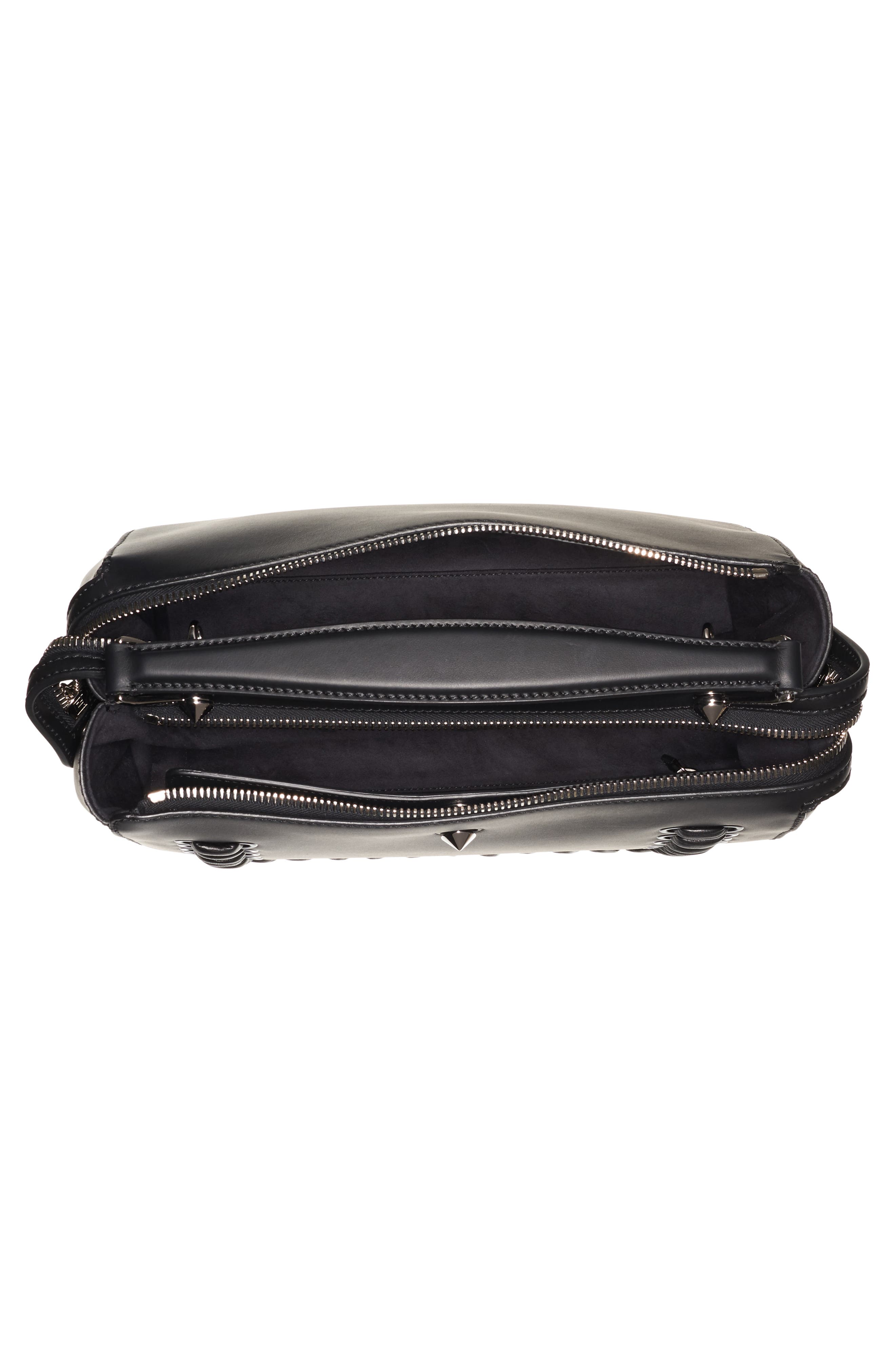 Fendi 'DOTCOM' Lace-Up Leather Satchel, Alternate, color, 