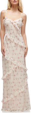 Dessy Collection Ruffle Slip Maxi Dress