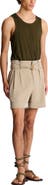 Balmain Cotton and linen Bermuda shorts with T-Bar belt