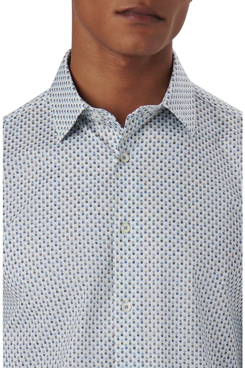 James OoohCotton® Double Dot Print Button-Up Shirt, Alternate, color, CHALK
