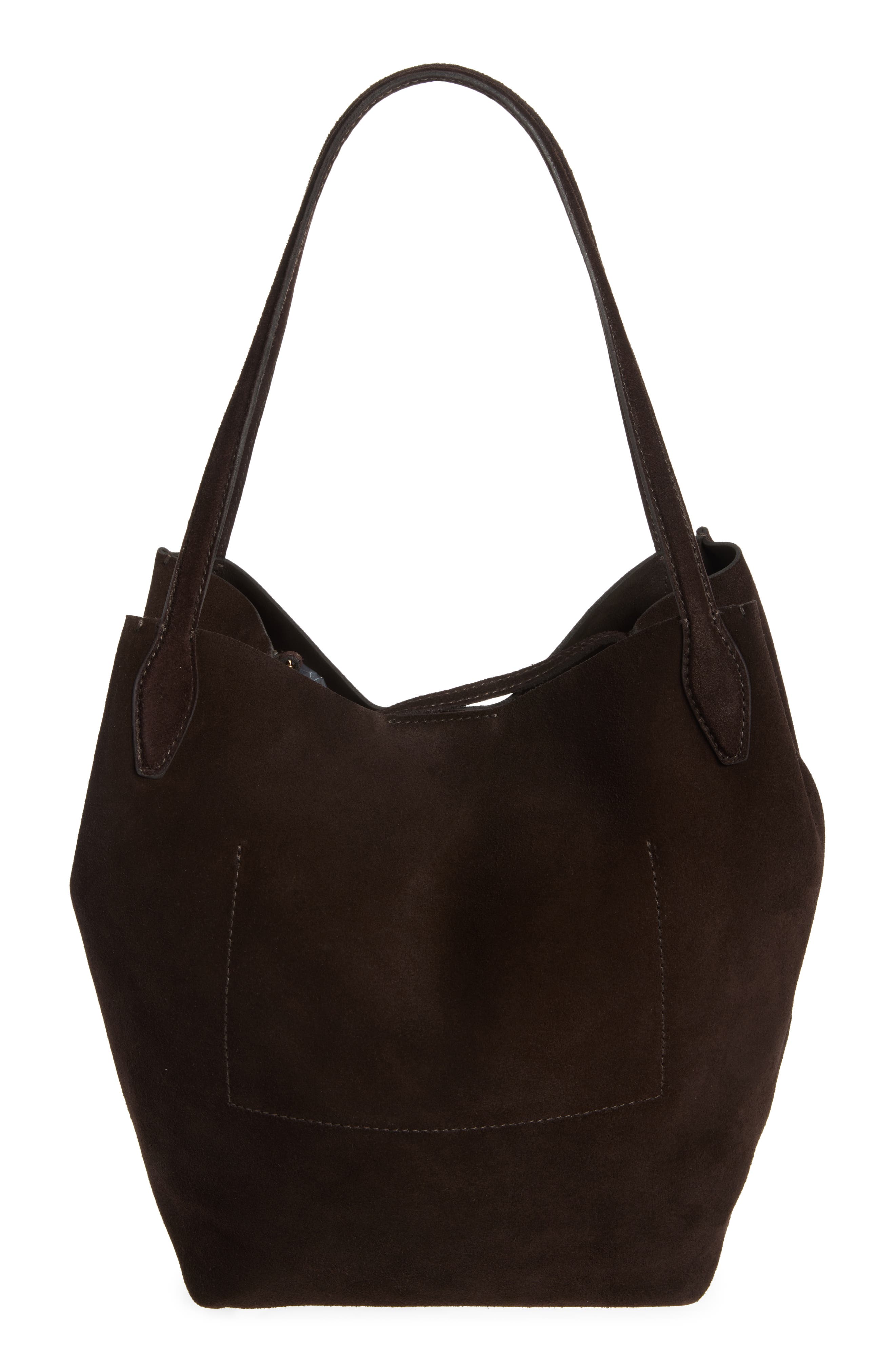 Madewell The Shopper Tote in Soft Grain Suede, Alternate, color, Dark Carob