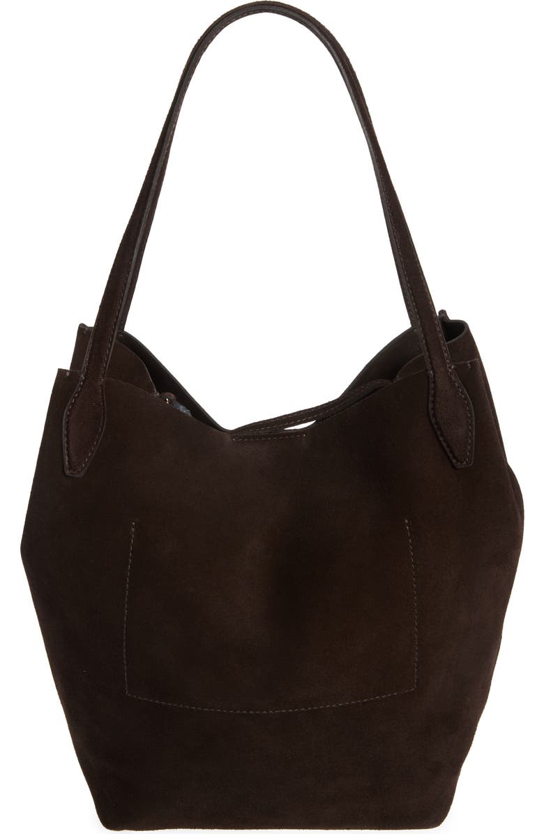 Madewell The Shopper Tote in Soft Grain Suede, Alternate, color, Dark Carob