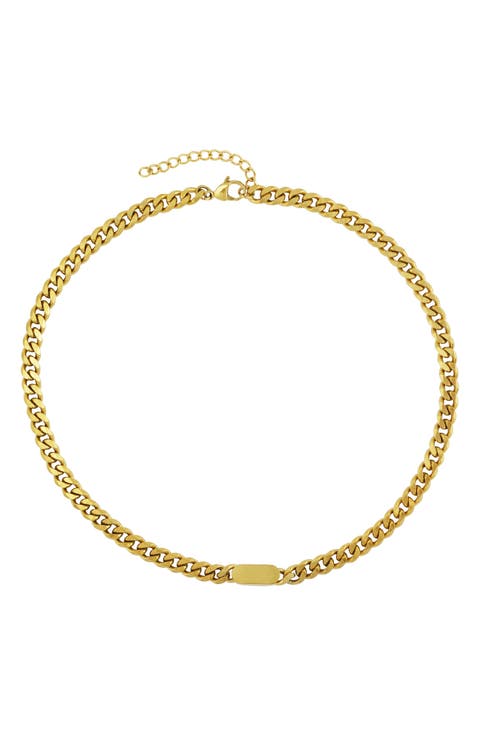 Gender Inclusive Stone Curb Chain Necklace