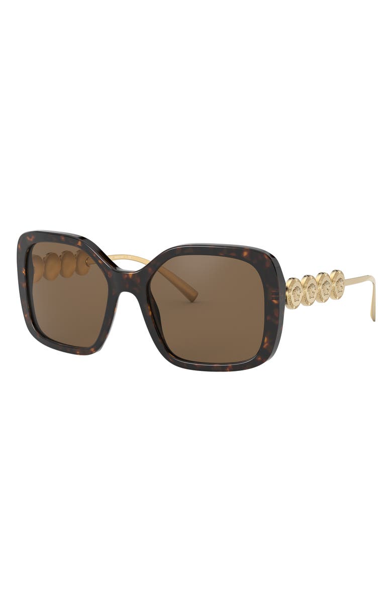 Versace 53mm Oversized Sunglasses, Alternate, color, Havana