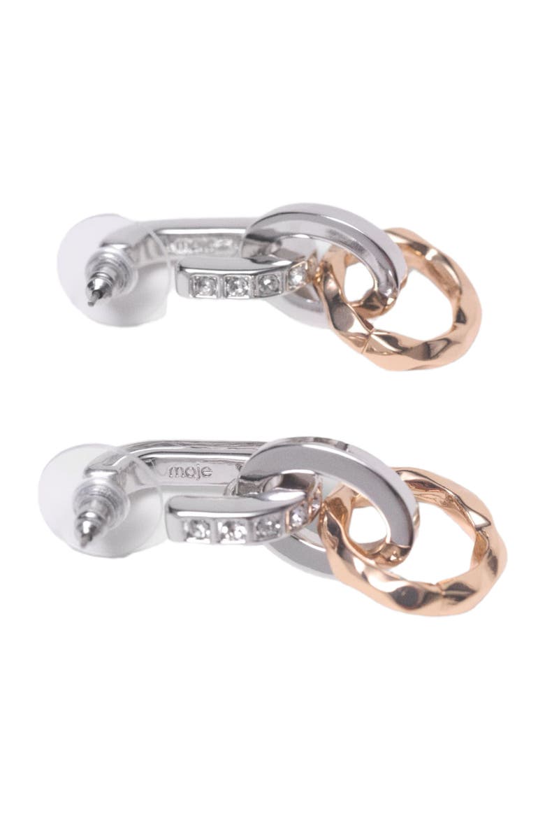 Link earrings, Alternate, color, Golden / silver