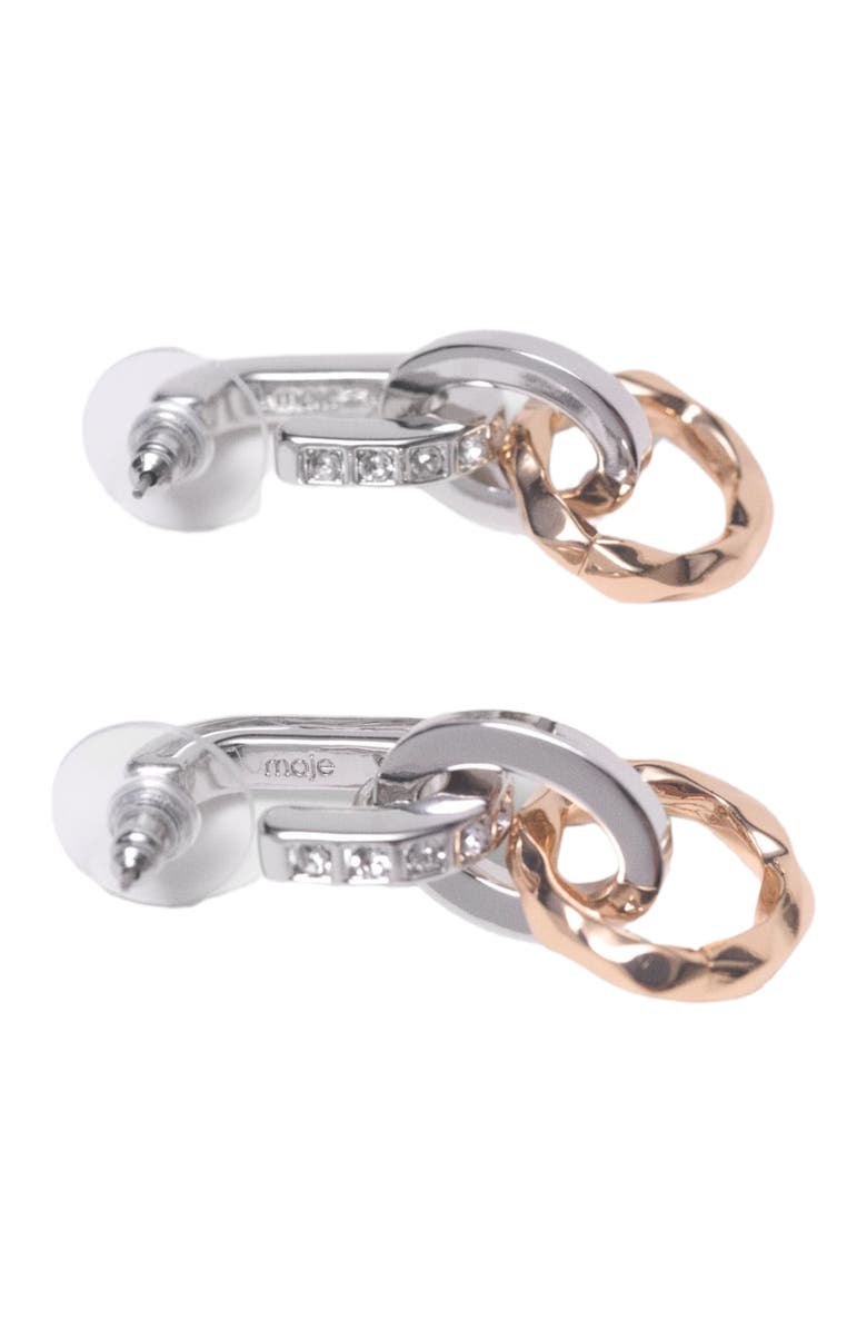 maje Link earrings, Alternate, color, Gold Silver