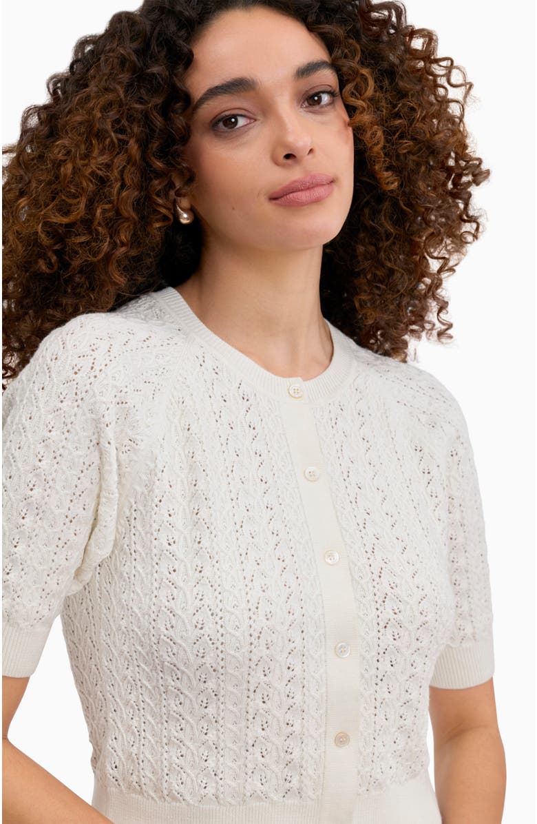 Rebecca Taylor Verana Knit Cardigan, Alternate, color, Ivory