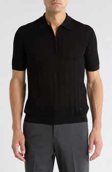 Textured Quarter Zip Polo