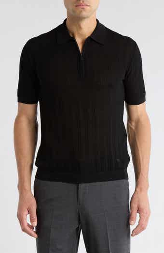 Textured Quarter Zip Polo
