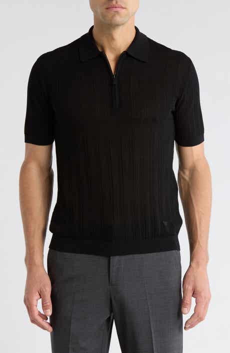 Textured Quarter Zip Polo