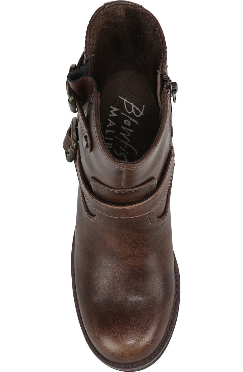 Blowfish Malibu Maeve Moto Block Heel Boot, Alternate, color, Whiskey Brown Faux Leather