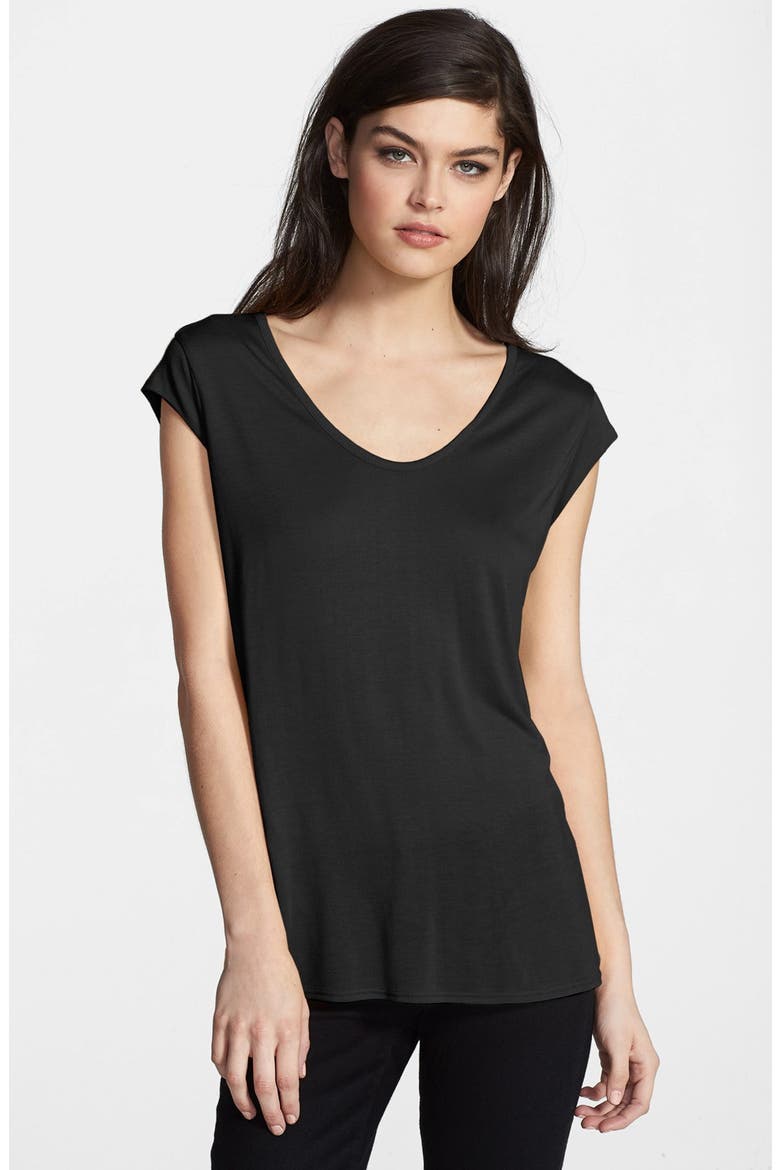 'Luxe' Tee, Main, color, BLACK