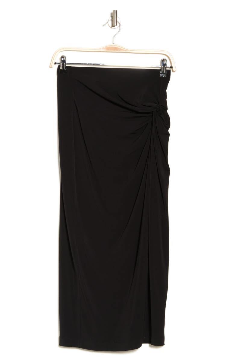 Renee C Ruched Solid Midi Skirt, Alternate, color, Black