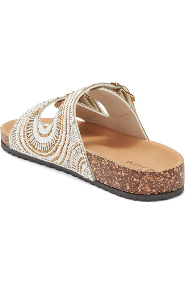 TOP MODA Spring Slide Sandal, Alternate, color, Gold Bead