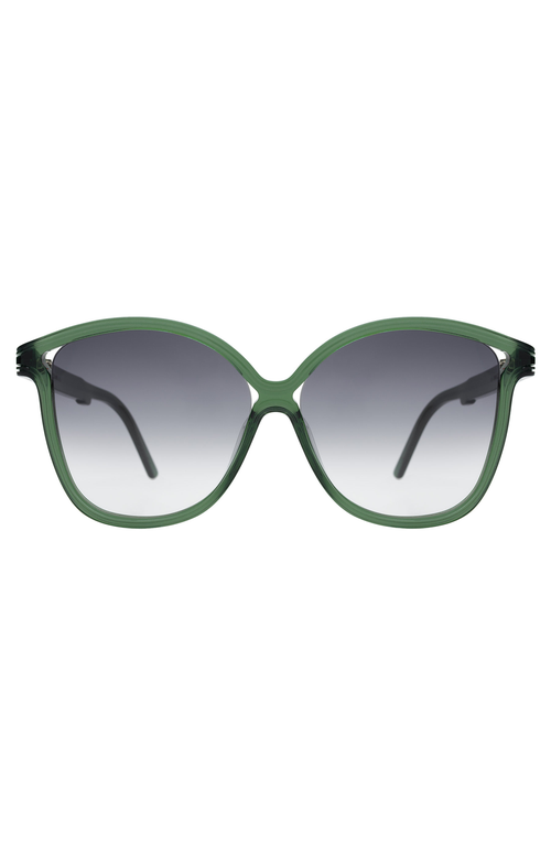 Illesteva Nancy 57 Sunglasses In Pine/grey Gradient