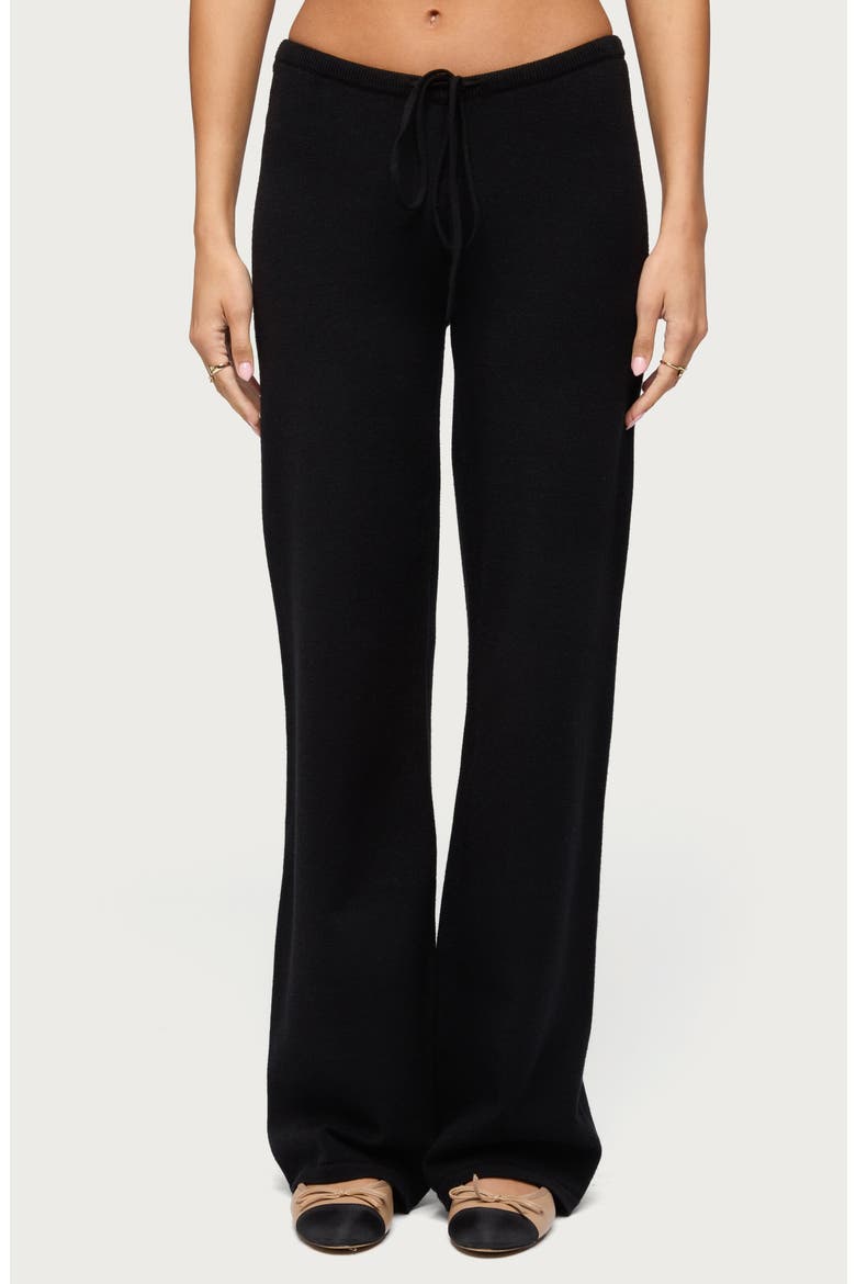 Montanna Low Rise Knit Drawstring Pants, Main, color, BLACK