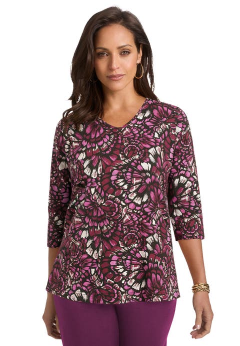 Stretch Cotton V-Neck Tee (Plus)