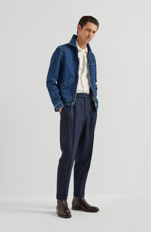 Brunello Cucinelli Linen Pants In Blue