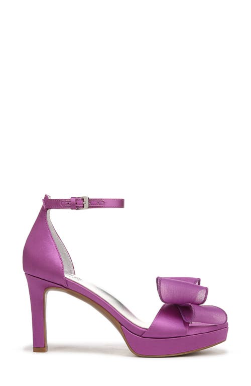 Naturalizer Always Bow Ankle Strap Platform Sandal In Hyper Violet Satin