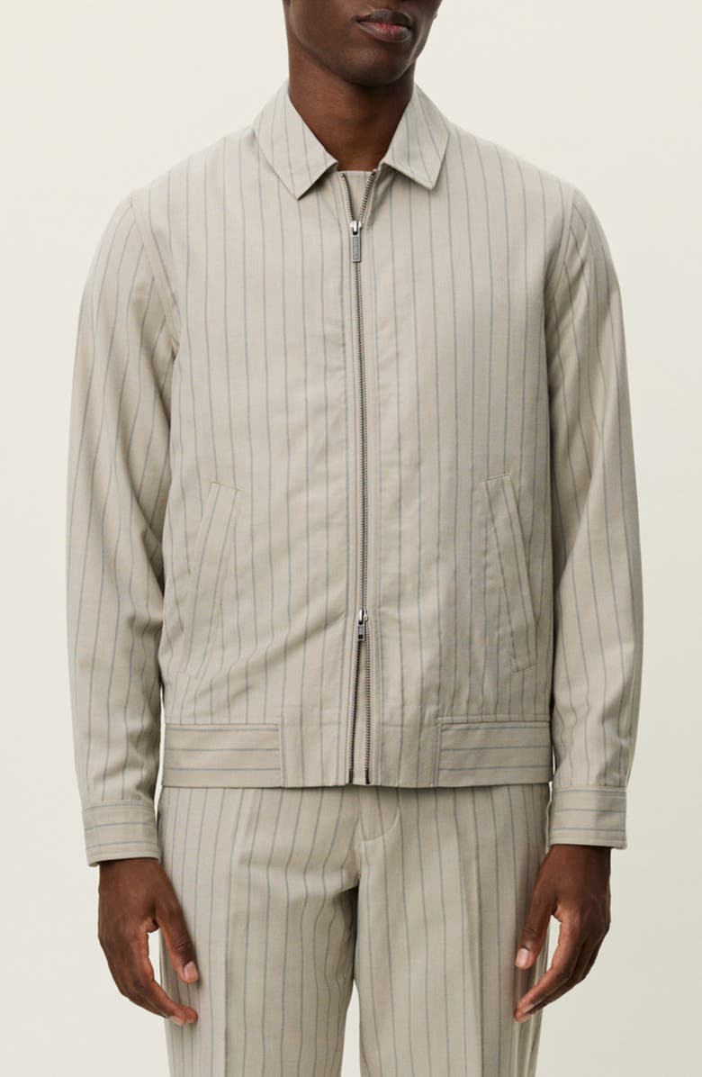 Les Deux Como Pinstripe Coach Jacket, Main, color, Dark Sand