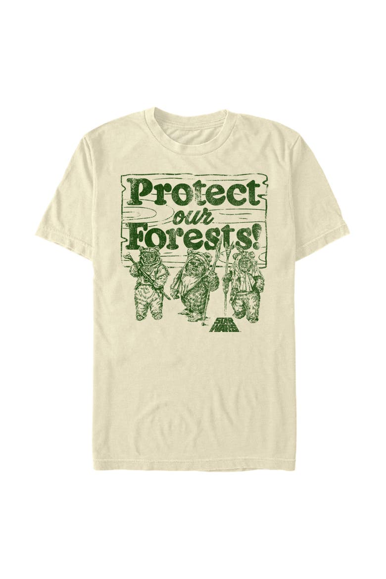 Men's Ewok Protect Our Forests Short Sleeve Graphic T-Shirt, Alternate, color, Cream