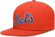 Nike Men's Nike Orange New York Mets Wordmark Dri-FIT Round Bill True Fitted Hat