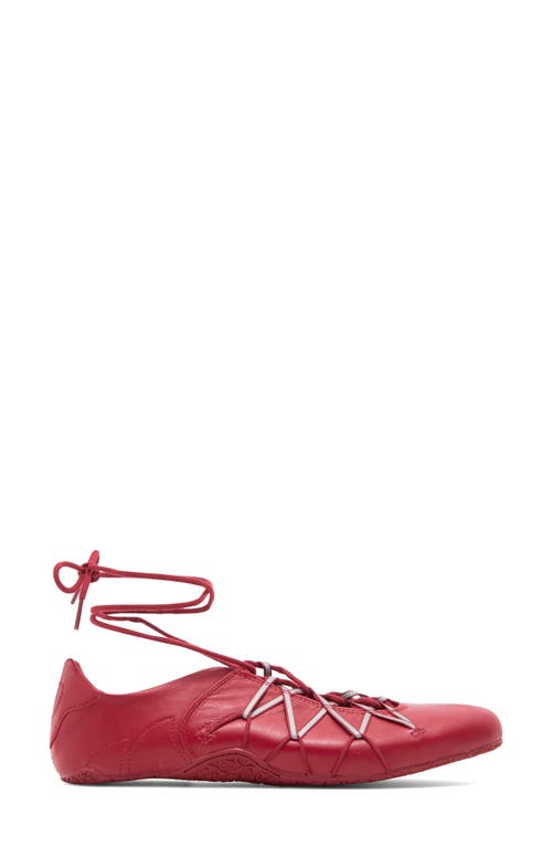 Jeffrey Campbell Regimen Ankle Wrap Sneaker In Red Combo