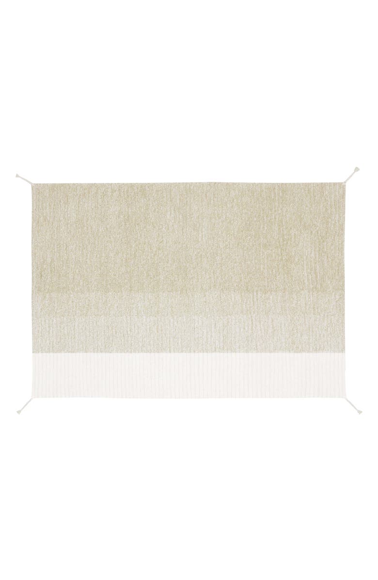 Lorena Canals Reversible Washable Recycled Cotton Blend Rug, Main, color, Light Olive / Ivory