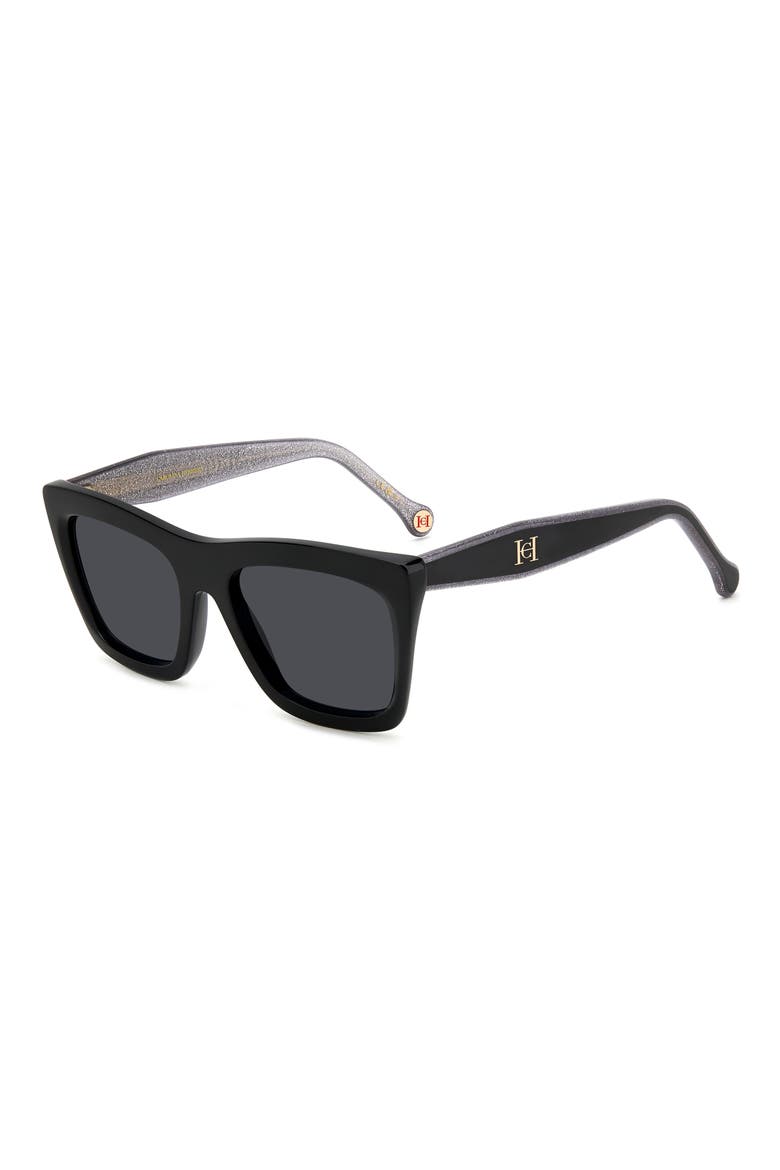 53mm Square Sunglasses, Alternate, color, BLACK