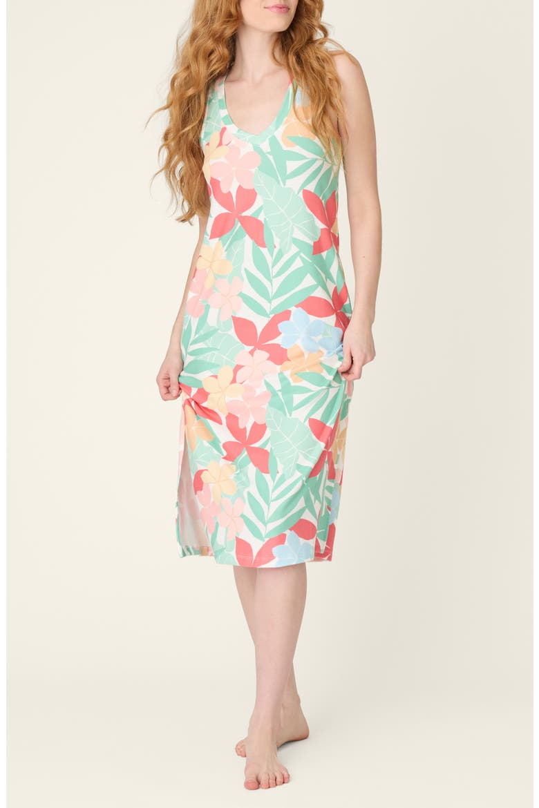 The Coastal Club Nightgown, Main, color, GREEN MULTI FLORAL