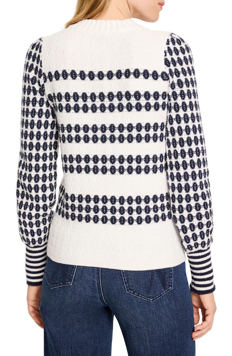 NIC+ZOE Cotton Blend Waffle Sweater, Alternate, color, Indigo Multi
