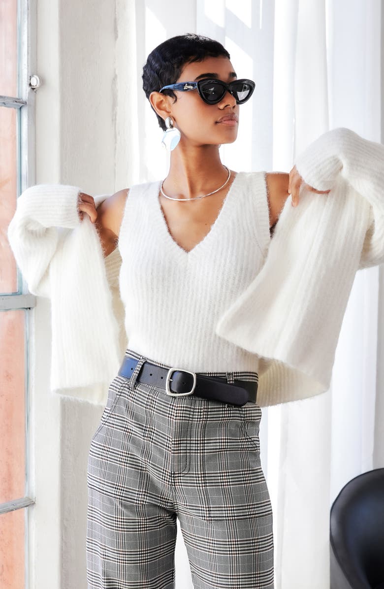 FIFTEEN TWENTY Cely Open Front Cardigan, Alternate, color, Cream