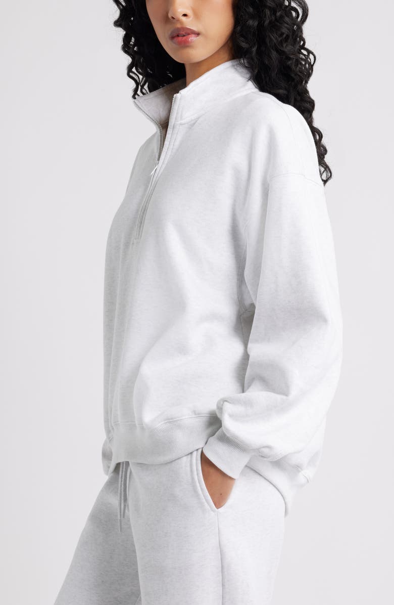 BP. Relaxed Quarter Zip Pullover, Alternate, color, Grey Fog Heather