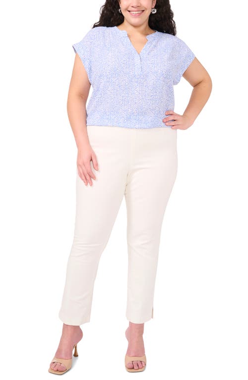 Vince Camuto Print Cap Sleeve Top In Serene Sky