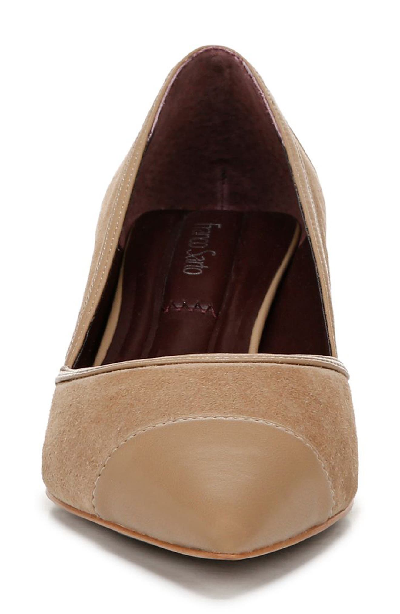 Franco Sarto Darcy Pointed Toe Kitten Heel Pump, Alternate, color, Taupe