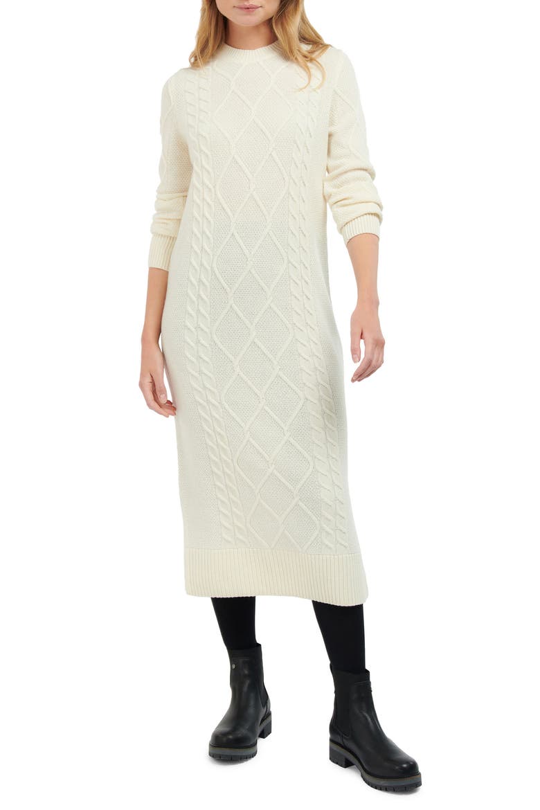Burne Long Sleeve Wool Blend Sweater Dress, Main, color, ARAN