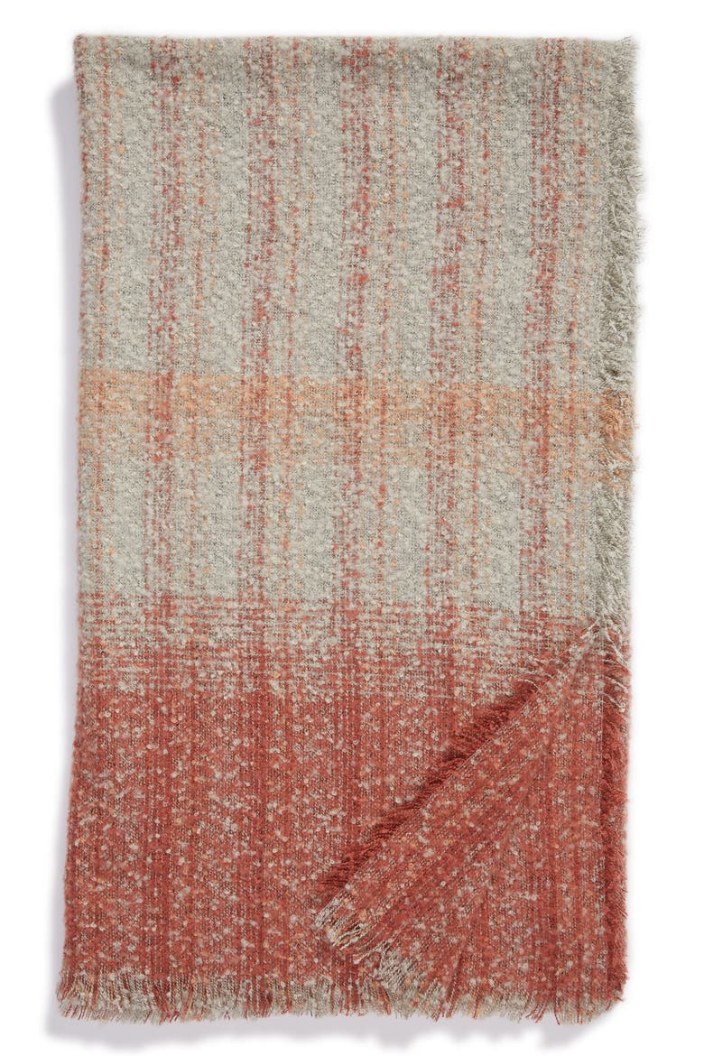Bouclé Plaid Throw Blanket, Main, color, IVORY EGRET MULTI