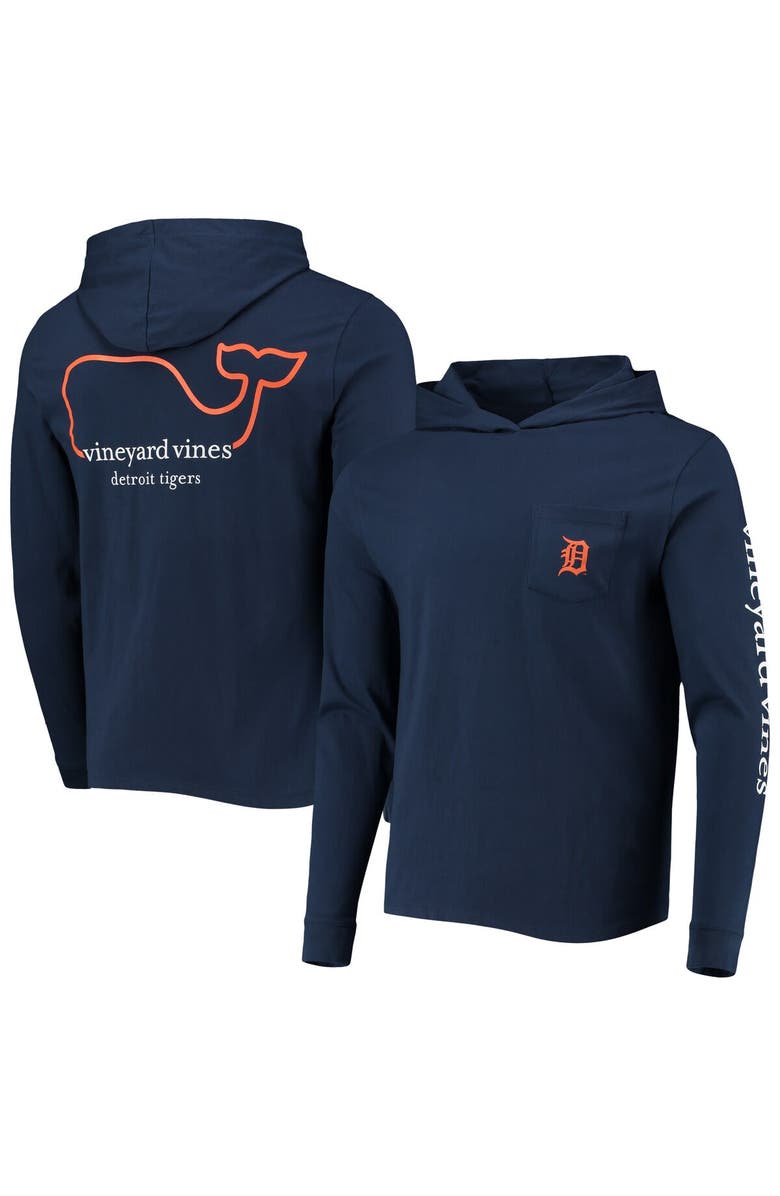 vineyard vines Men's Vineyard Vines Navy Detroit Tigers Long Sleeve Hoodie T-Shirt, Main, color, 