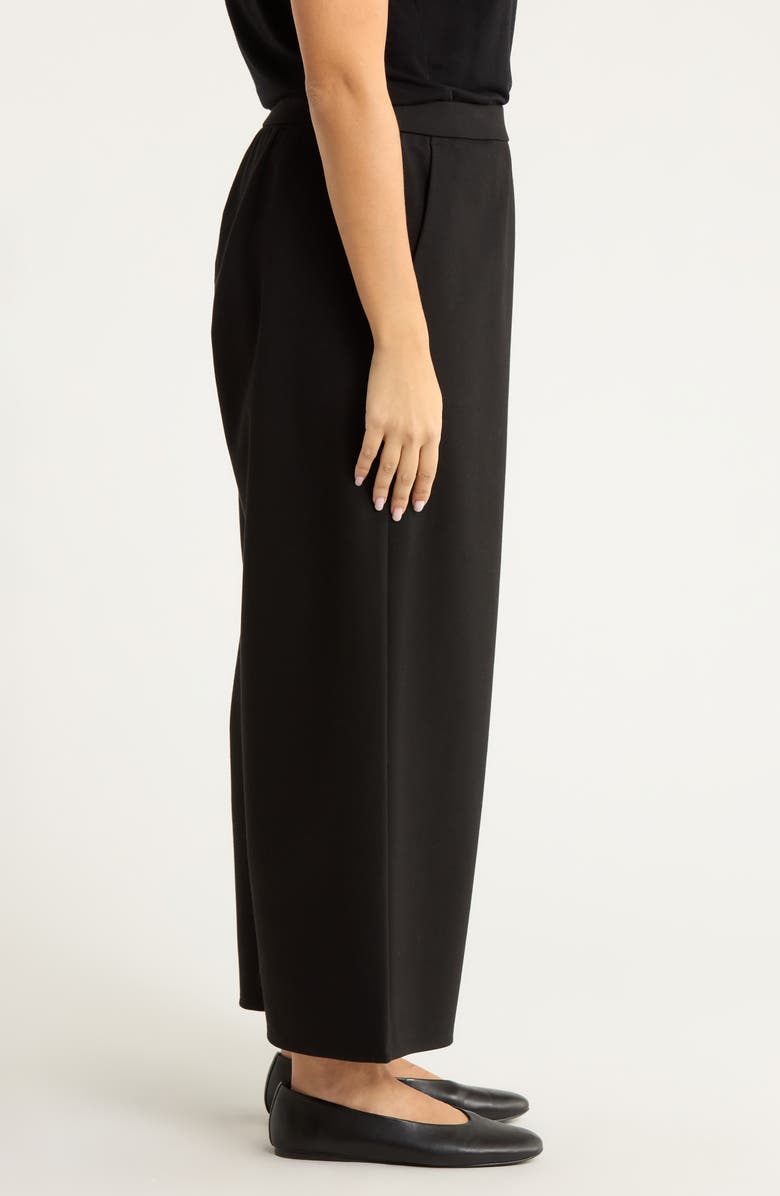 Eileen Fisher Ankle Wide Leg Pants, Alternate, color, Black