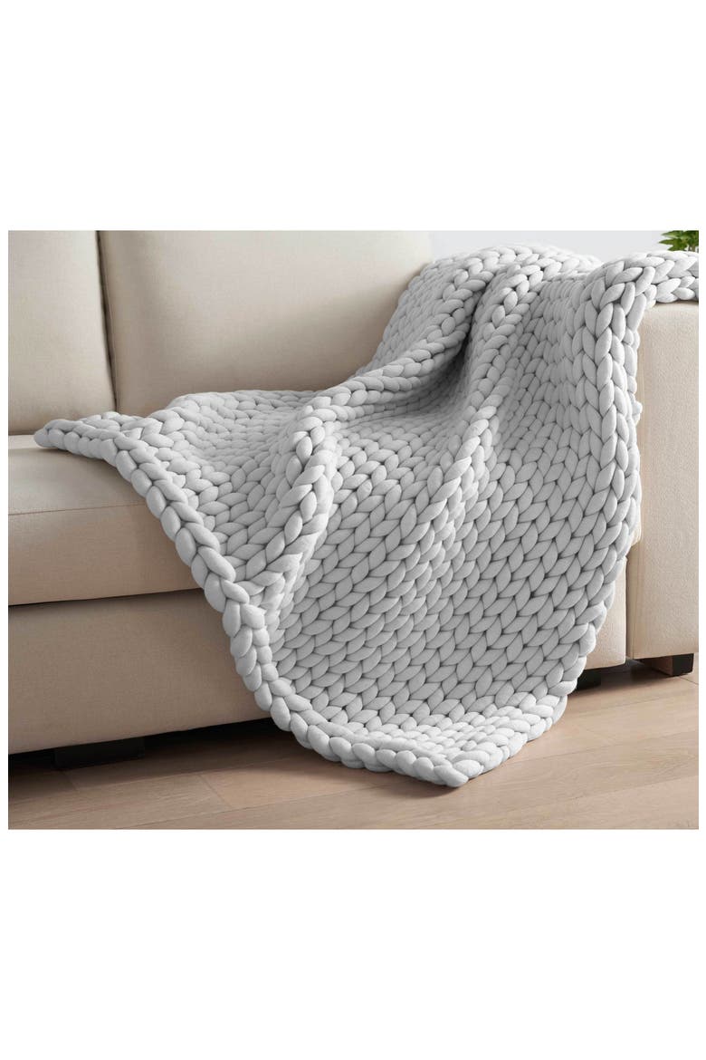 Weighted Knit Blanket, Alternate, color, GREY