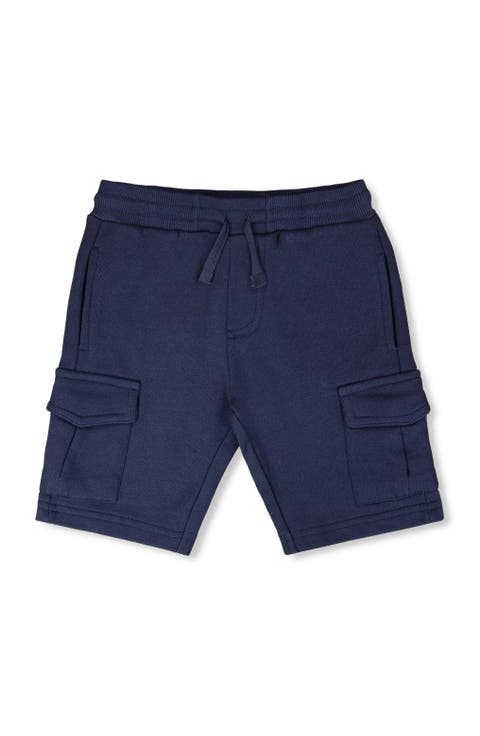 Elastic Waistband Slit and Cargo Pockets French Terry Shorts (Toddler, Little Kid & Big Kid)